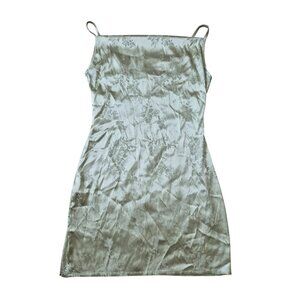 SHEIN Women's‎ Size M Slip Green Strapped Midi Asian Style Soft Dress Nightout